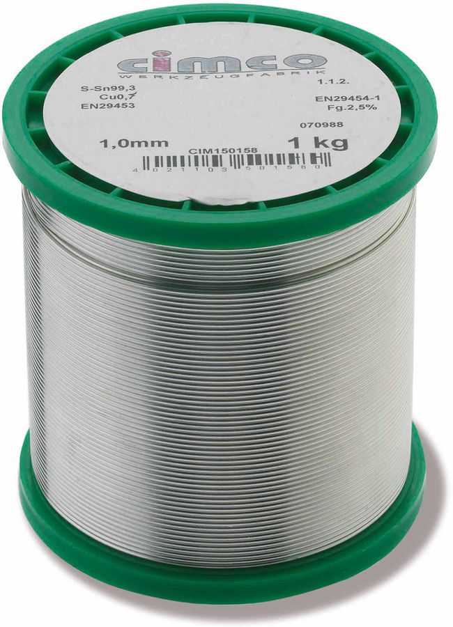 Soudure électro. sans plomb 1.5mm 500g DIN 29453 bobine jetable