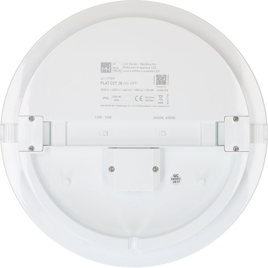 Deckenleuchte FLAT CCT 28 13/18W 1430/1980lm