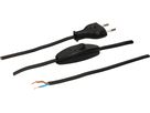TDLF-Netzkabel H03VVH2-F2x0.75 1.5m schwarz Schalter T26