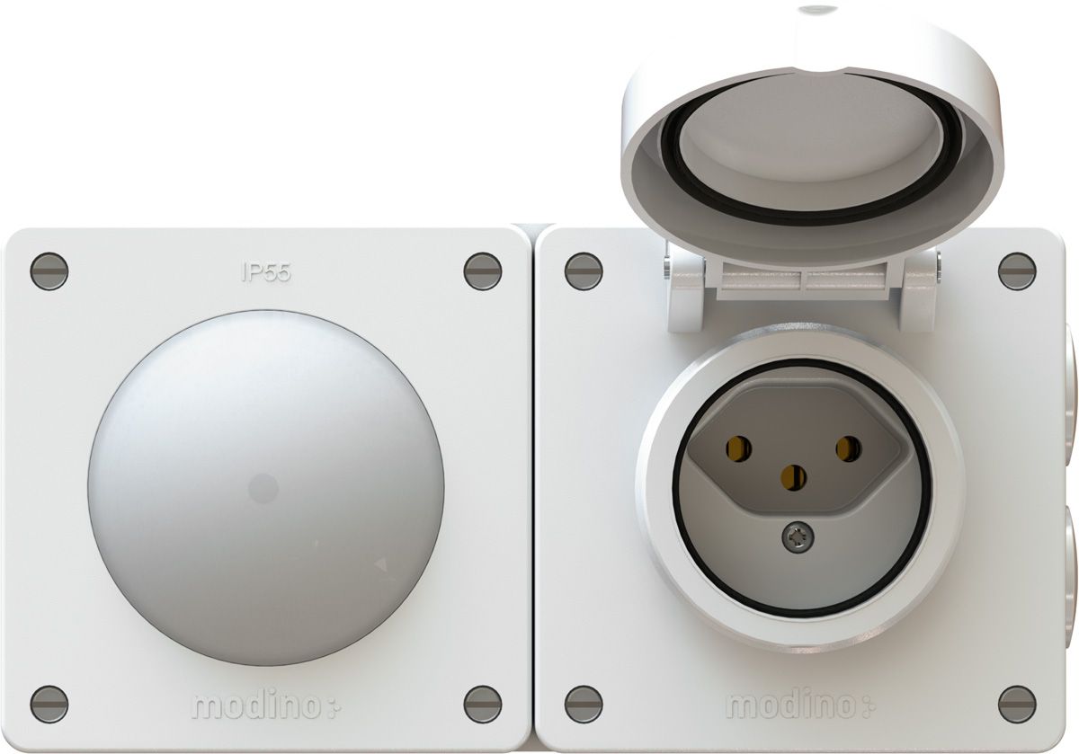 combinaison interrupteur s3 ill. / type 13 ta.2x1 AP exo IP55 bc