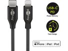 câble de recharge Lightning vers USB-C 1m noir