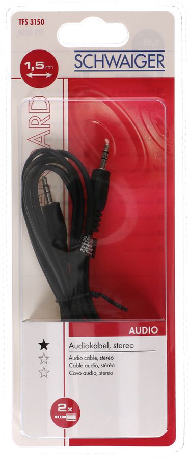 câble audio stéréo fiche jack 1.5m noir