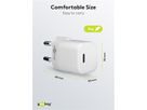 adaptateur de charge rapide USB GaN nano 1x USB-C PD 20W blanc