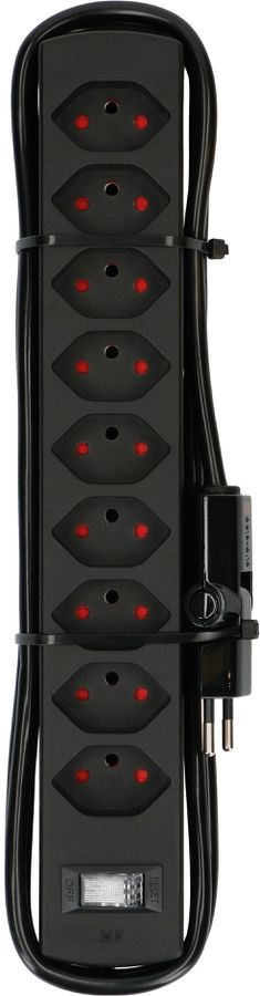 multiprise Safety Line 9x type 13 BS noir interrupteur 2m cli.