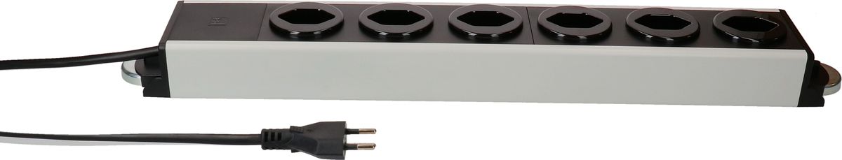 multipresa Power Line 6x tipo 13 grigio/nero 1.5m magnete