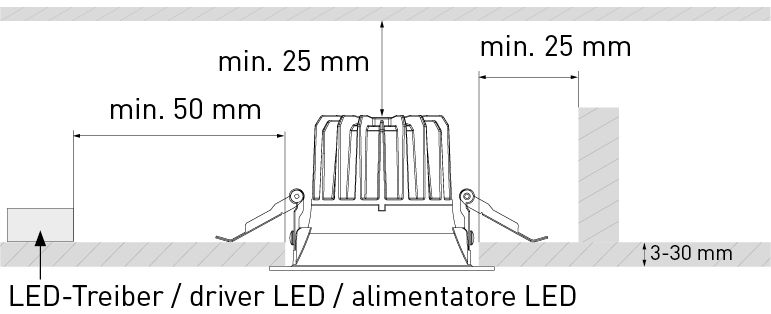LED-Downlight ATMO Ø200 blanc 3000+4000K 2305lm 60°