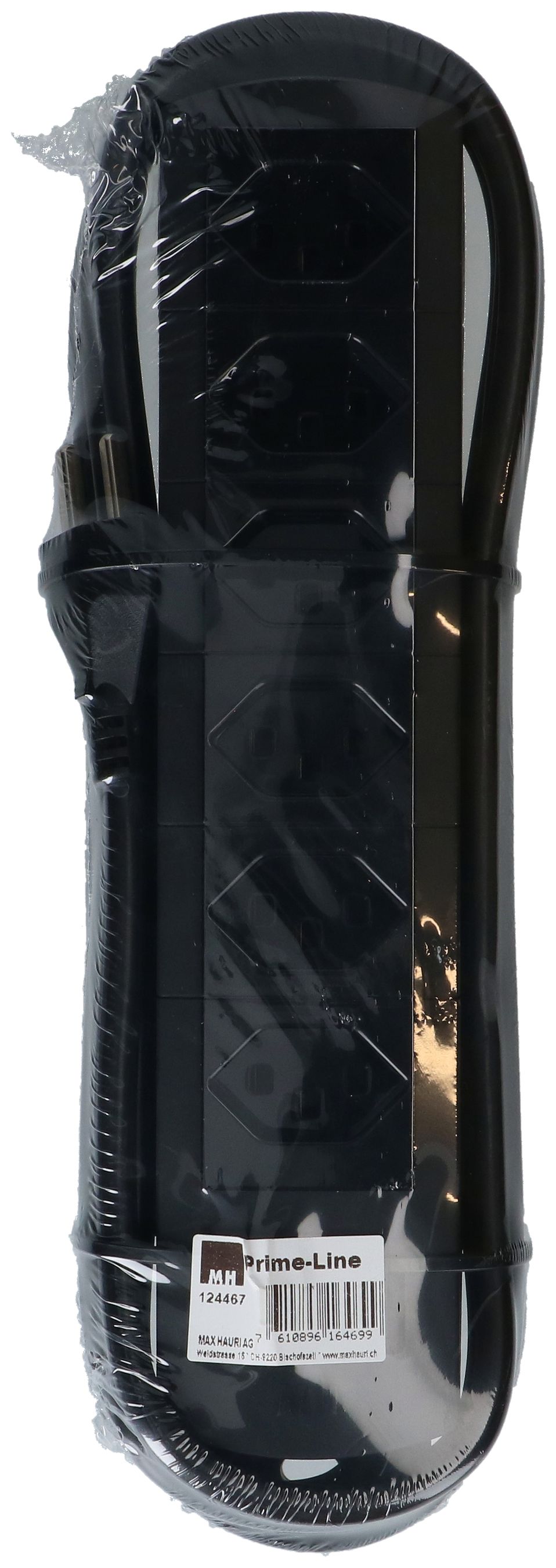 multiprise Prime Line 6x type 23 noir interrupteur 3m