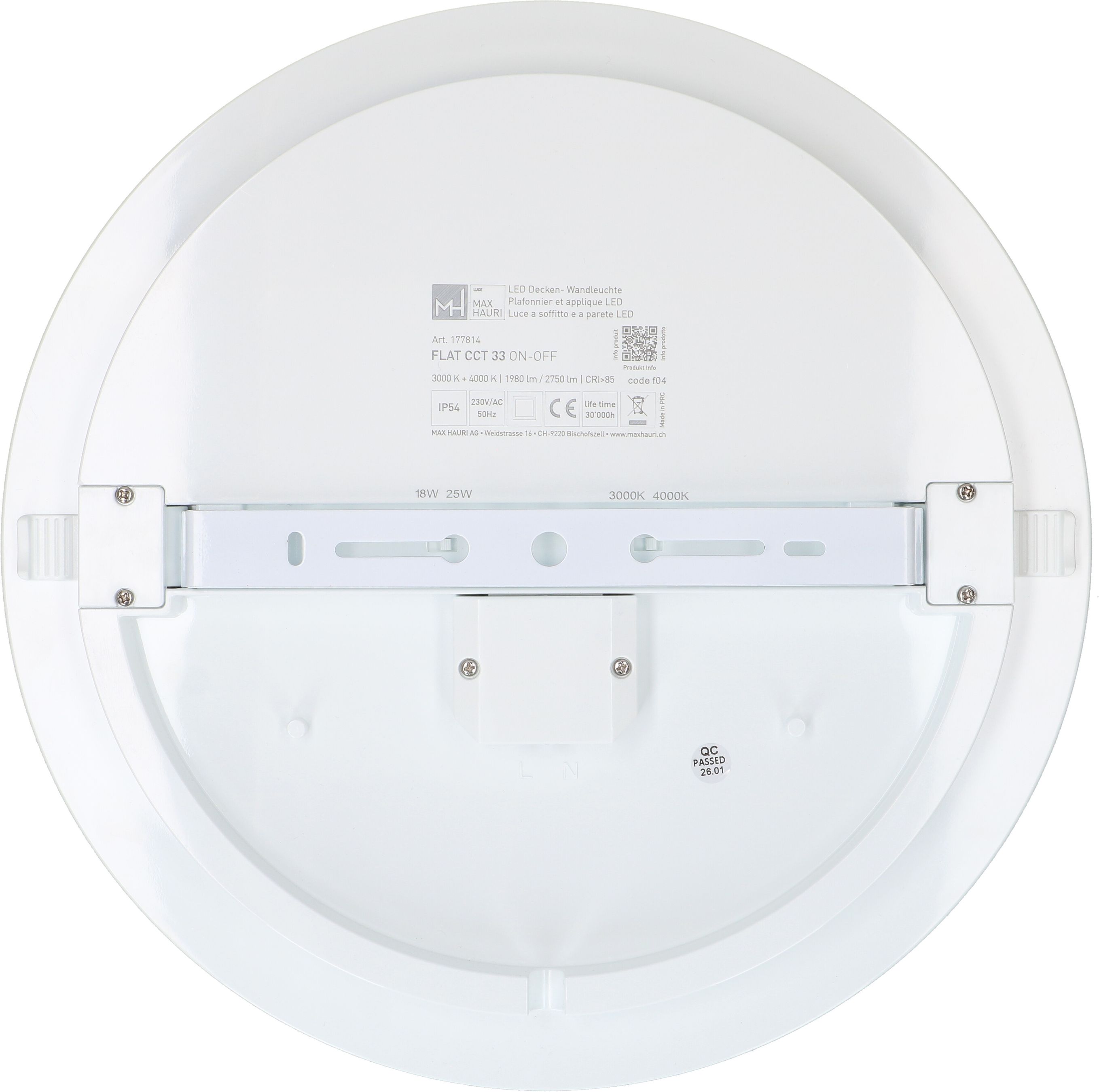 Deckenleuchte FLAT CCT 33 18/25W 1980/2750lm