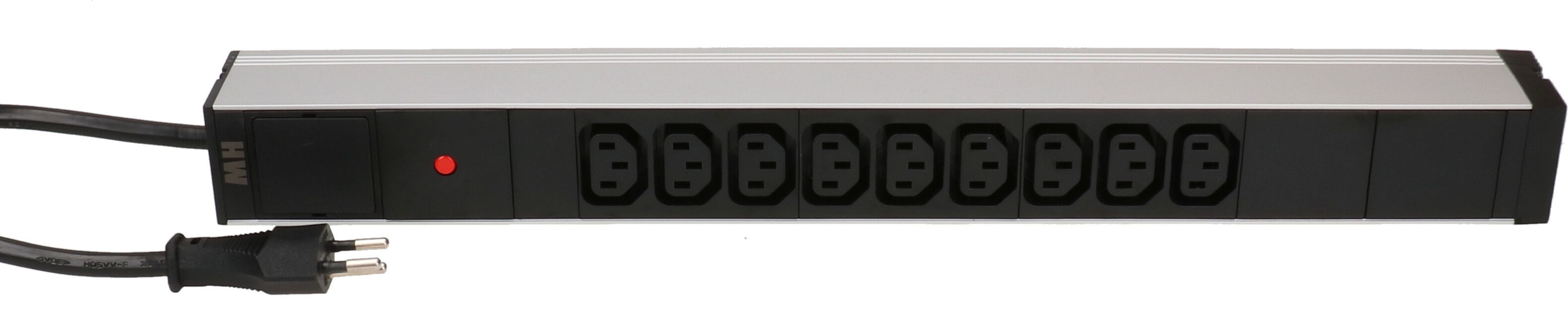 PDU 19 pouces 9x C13 noir 1U fiche type 12