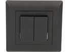 Doppel-Druckschalter Schema3+3 UP Kallysto schwarz