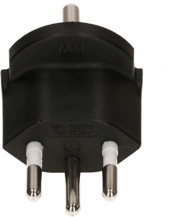 adaptateur fixe type 12 / Schuko CEE 7/7 noir