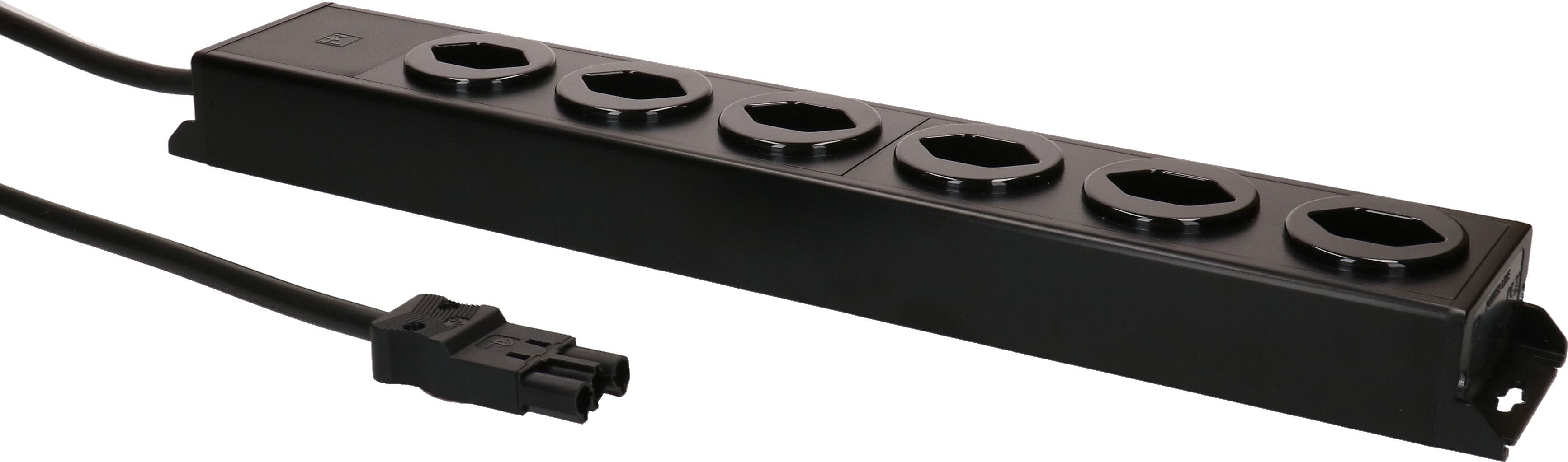 Steckdosenleiste Power Line 6x Typ 13 schwarz/schwarz 3.0m AC 166