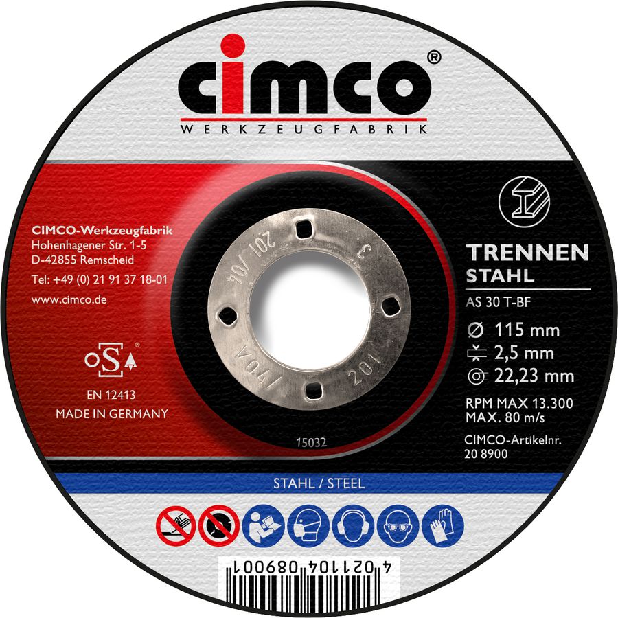 Disque à tronçonner au corindon acier diamètre 115