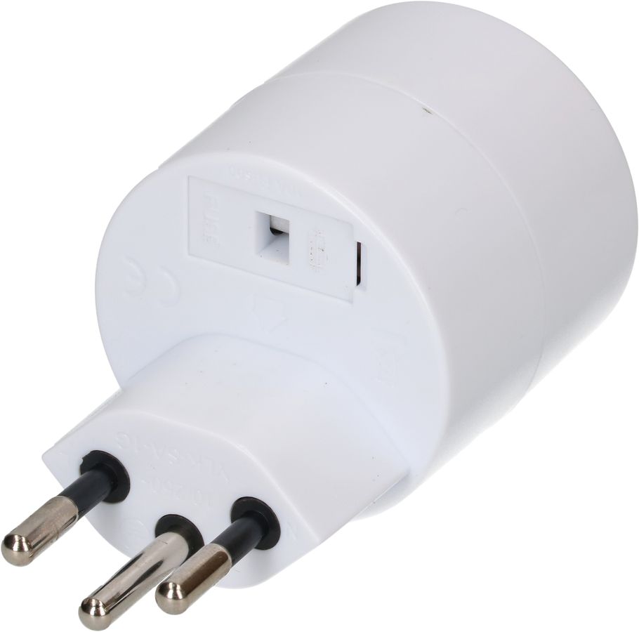 adaptateur de voyage asymétrique fiche: type 12 / prise: Schuko