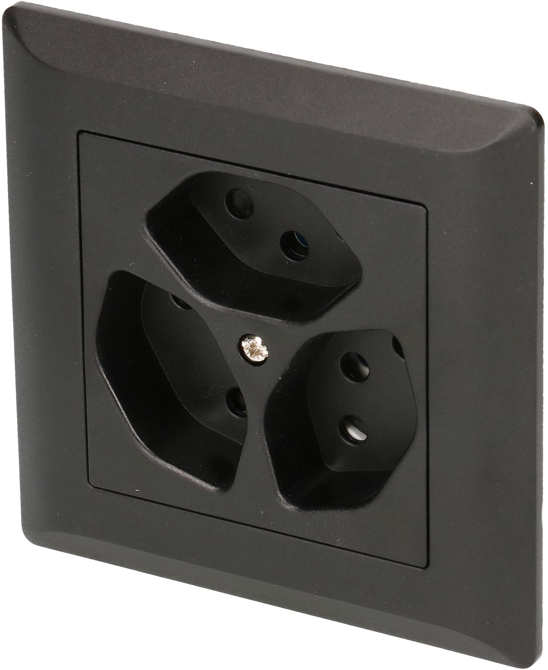 presa 3x tipo 13 dim.1x1 INC BS Kallysto nero