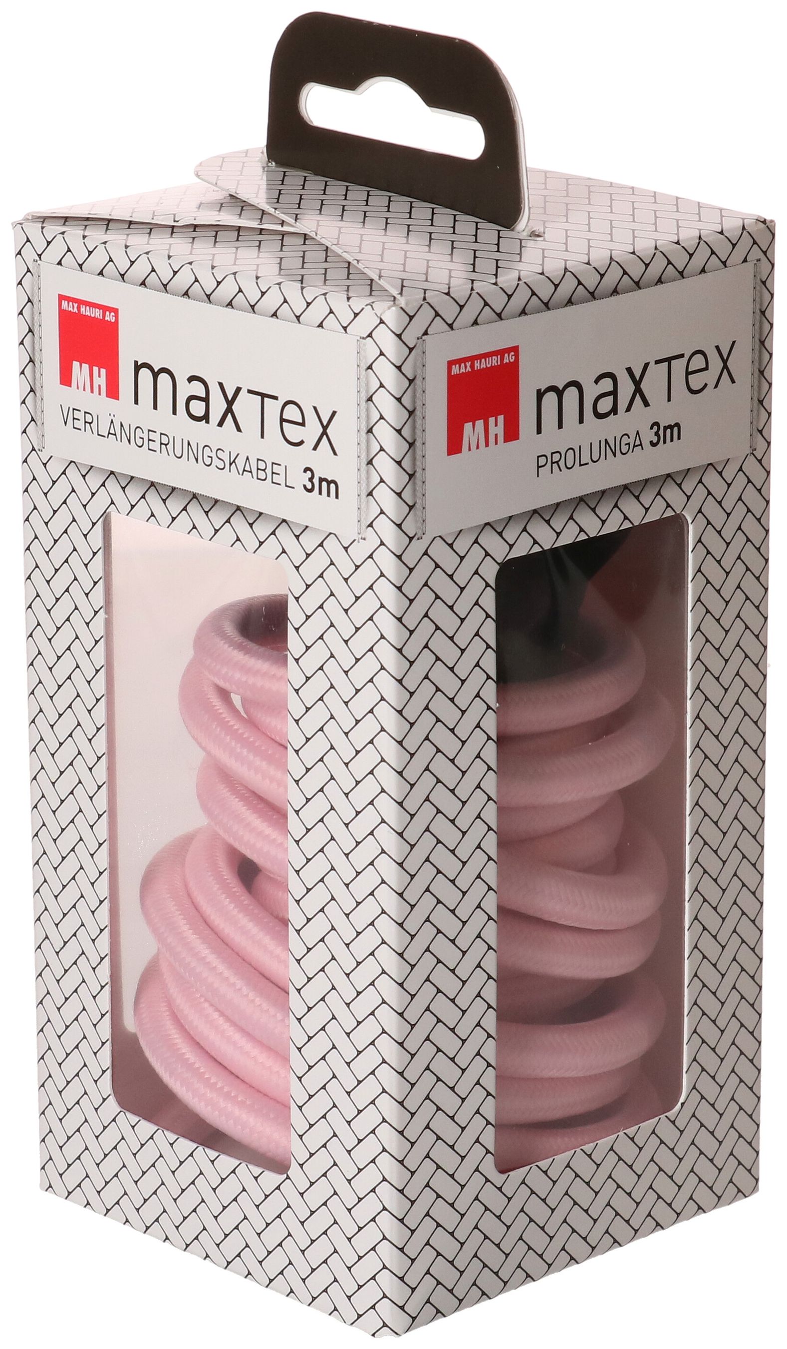 Rallonge textile H05VV-F3G1.0 3m rosa type 12 / type 13