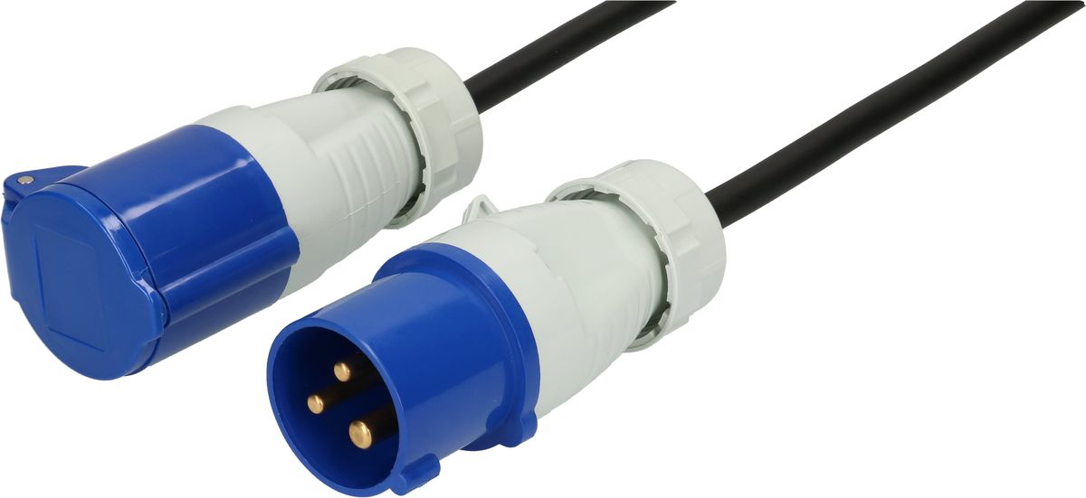 CEE-Verlängerung H07RN-F3G1.5 schwarz 1.5m IP44 3-polig