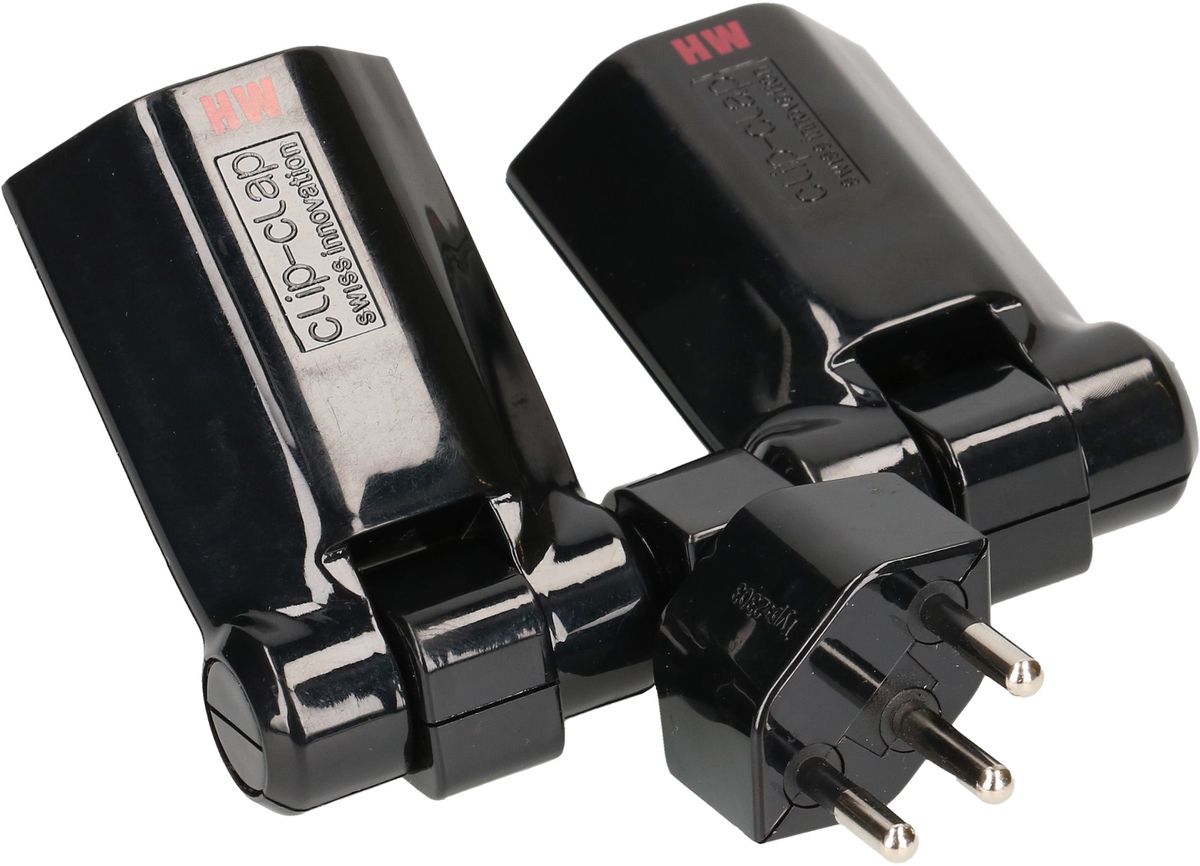 multi adaptateur clip-clap 2x type 13 3 pôles noir BS
