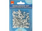 set bride à clouer 3x5mm blanc pour câble plat / 100 pièces
