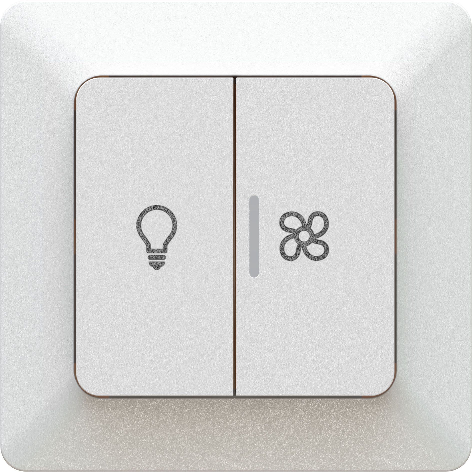 interrupteur à poussoir double s3+3 lum./venti ENC priamos blanc