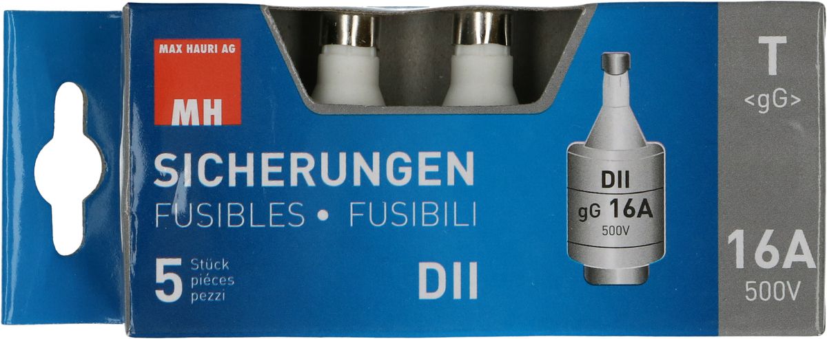 fusible 16A retardé 500V DT-II / 5 pièces