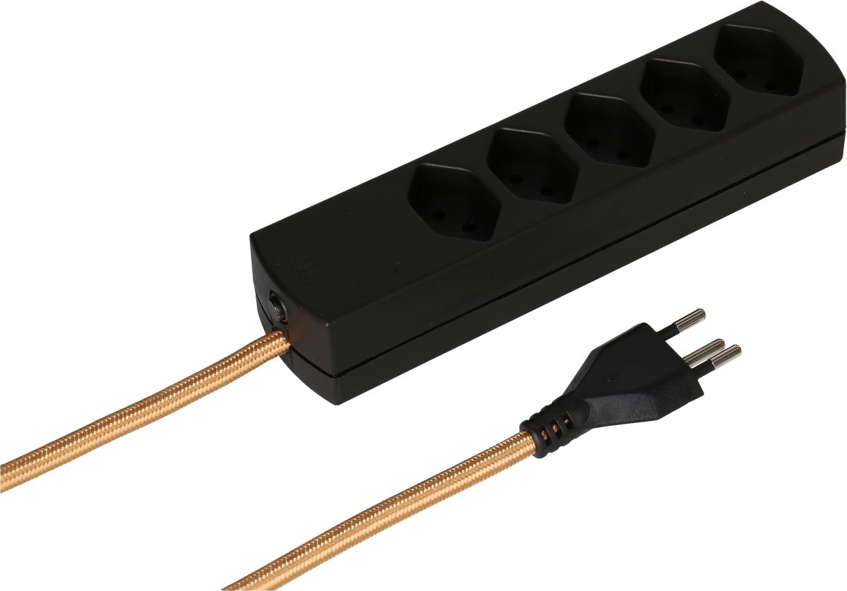 multiprise TEX 5x type 13 noir-or 2m