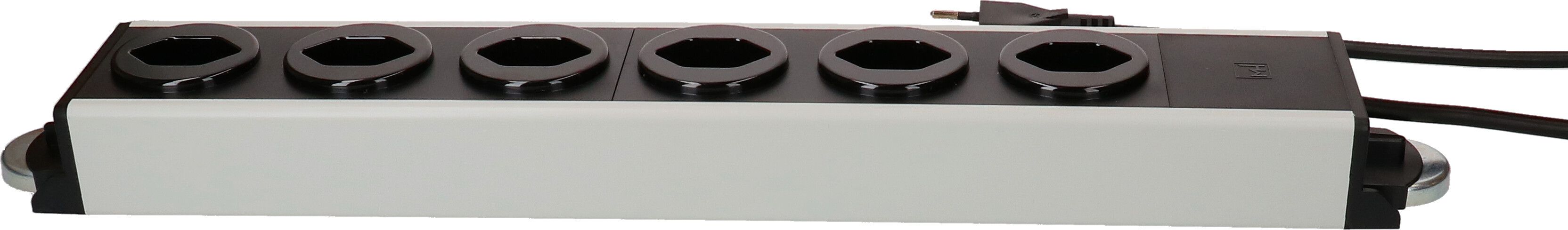 multipresa Power Line 6x tipo 13 grigio/nero 3.0m magnete