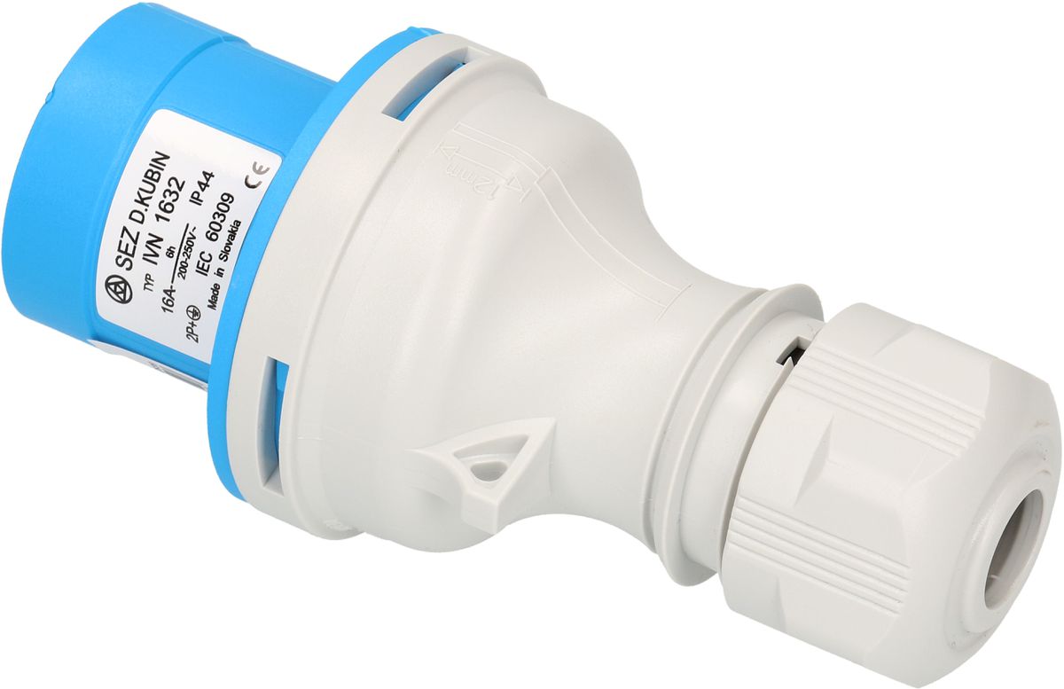 fiche CEE 2P+E 230V/16A bleu IP44