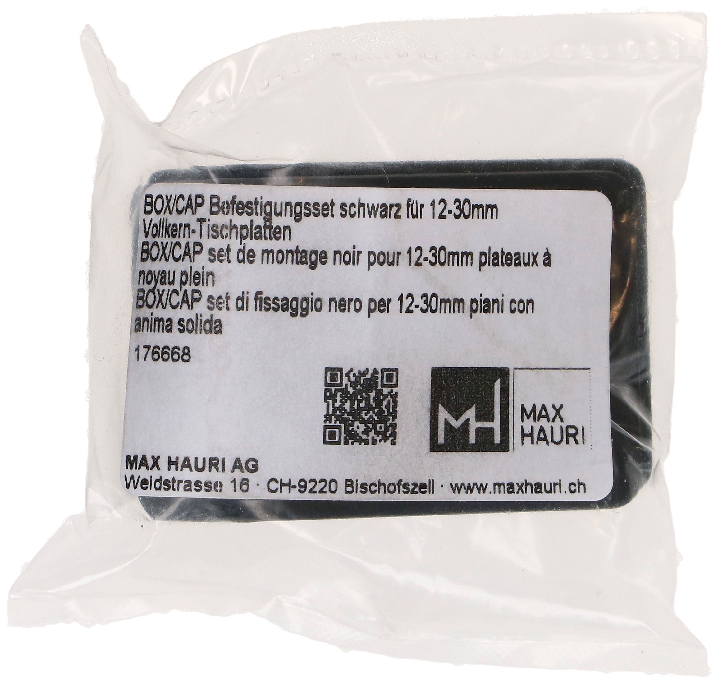 BOX/CAP set de montage noir pour 12-16mm plateaux à noyau plein