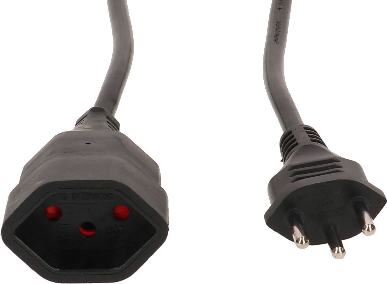 Rallonge TD H05VV-F3G1.0 2m noir BS type 12 / type 13