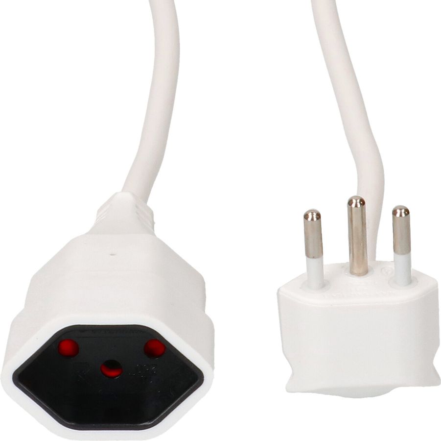 Rallonge TD H05VV-F3G1.0 3m blanc BS type 12 / type 13