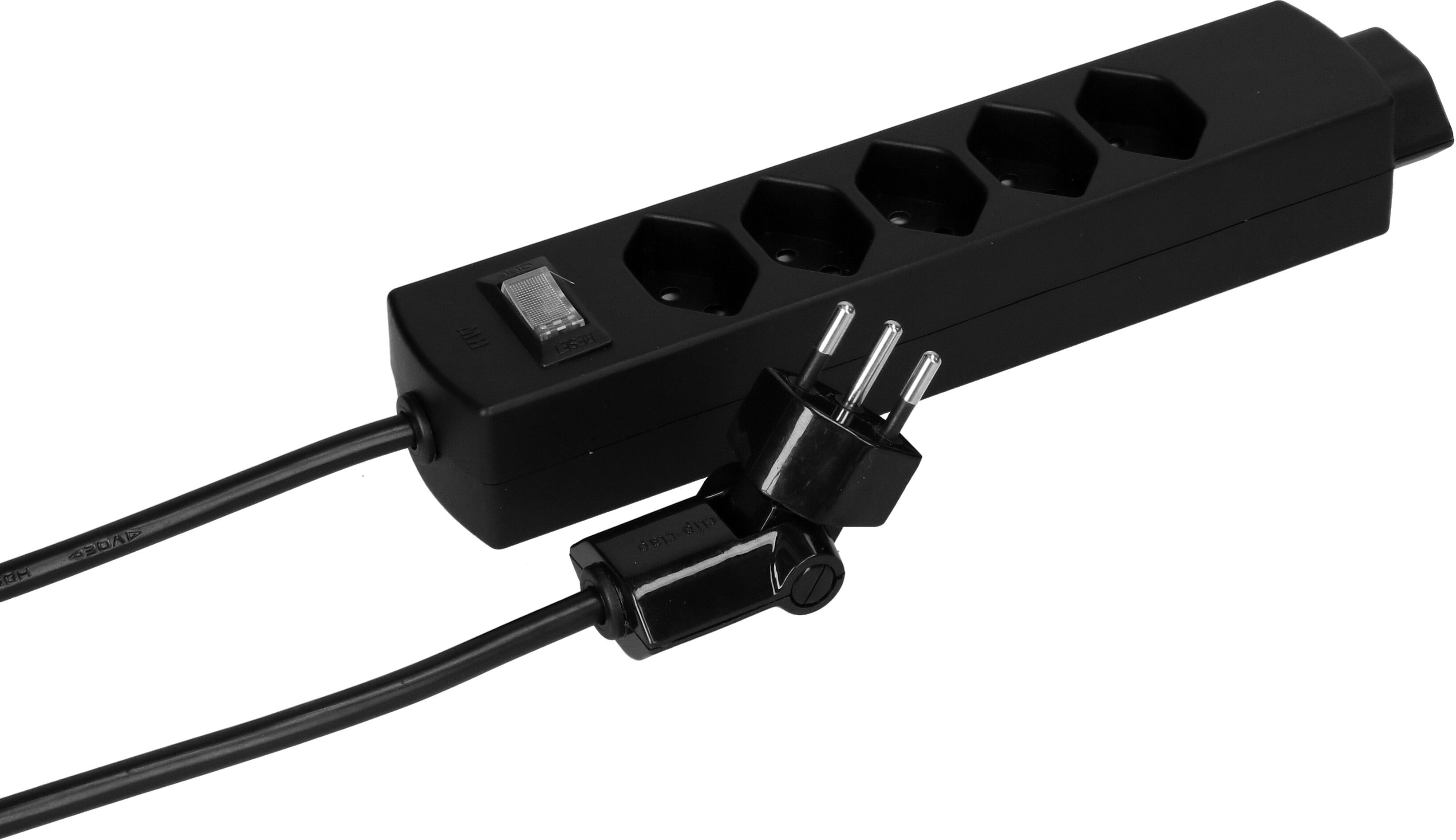 multipresa Safety Line 5+1x tipo 13 ne interruttore 3m clip-clap