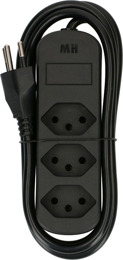 multiprise Basic Line 3x type 13 noir 1.5m