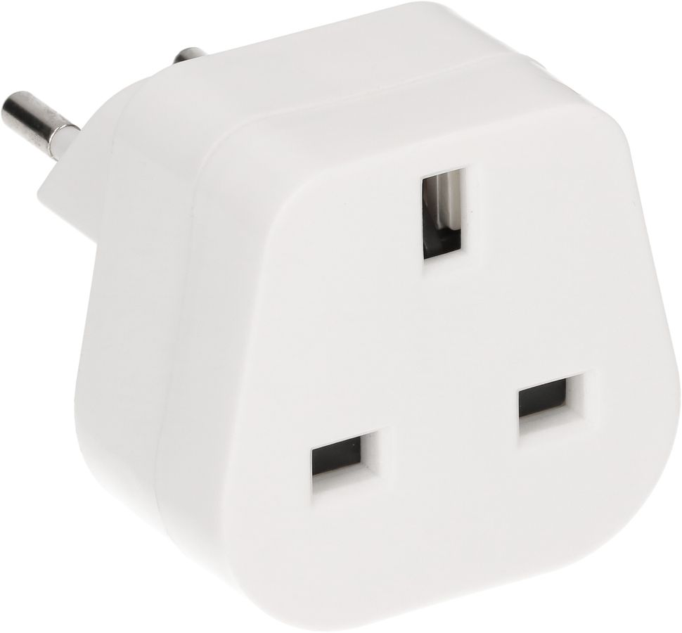 Reiseadapter Typ 12 / Grossbritannien 3-polig weiss