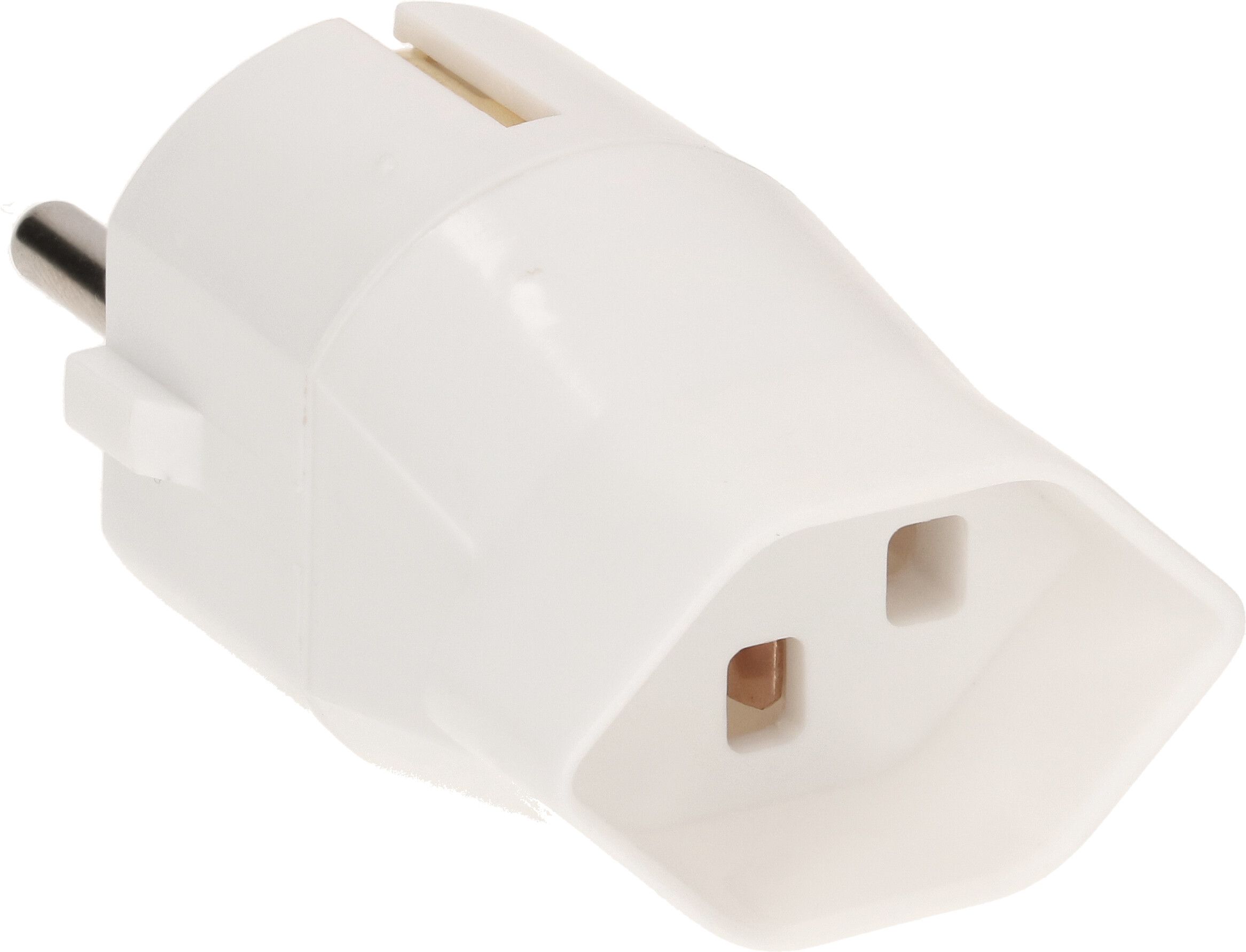 adaptateur de voyage Schuko / type 23 3 pôles blanc