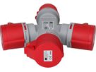 distributeur en étoile 1x CEE16 fiche 3x CEE16 prises 400V IP44