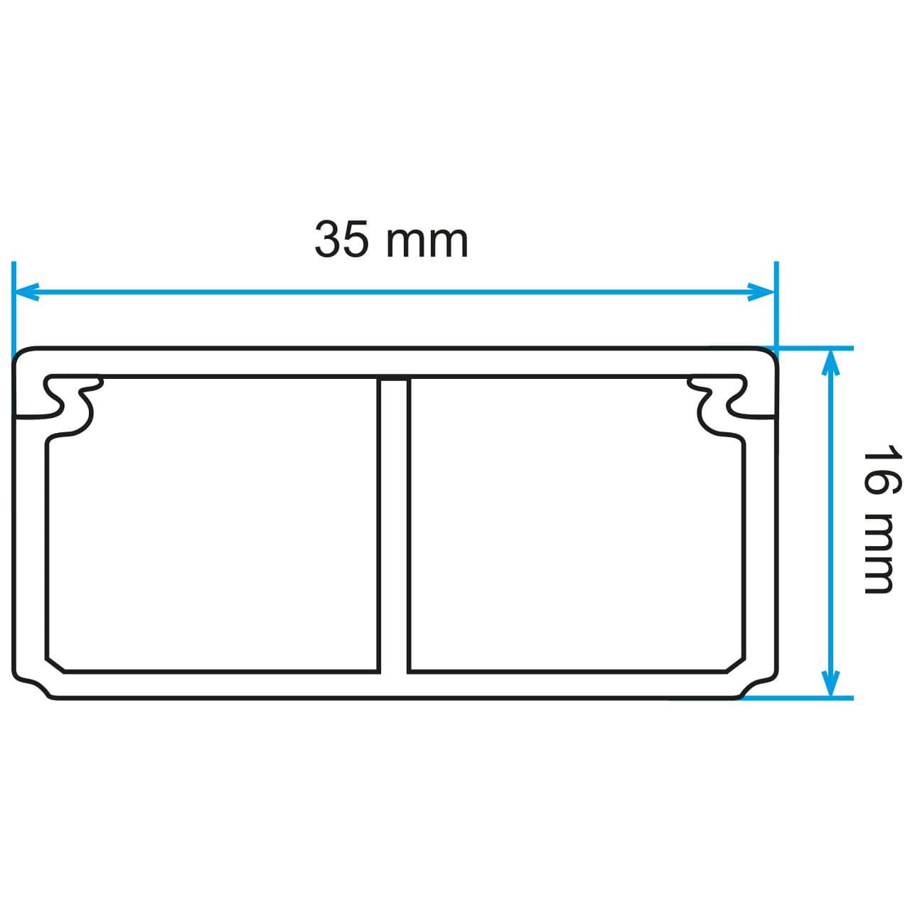 Goulotte 35x16mm blanc 2m