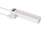 multiprise Safety Line 7x type 13 BS blanc interrupteur 2m cli.