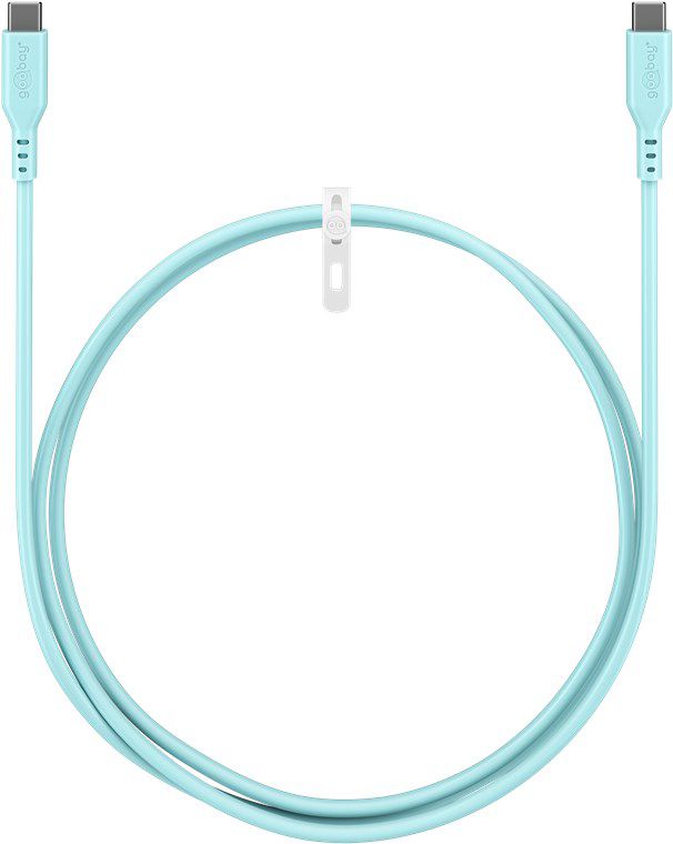 câble de recharge USB-C silicone 1.5m turquoise