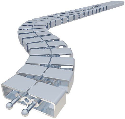 serpentine de câble Cube SL 1.00m argent RAL9006