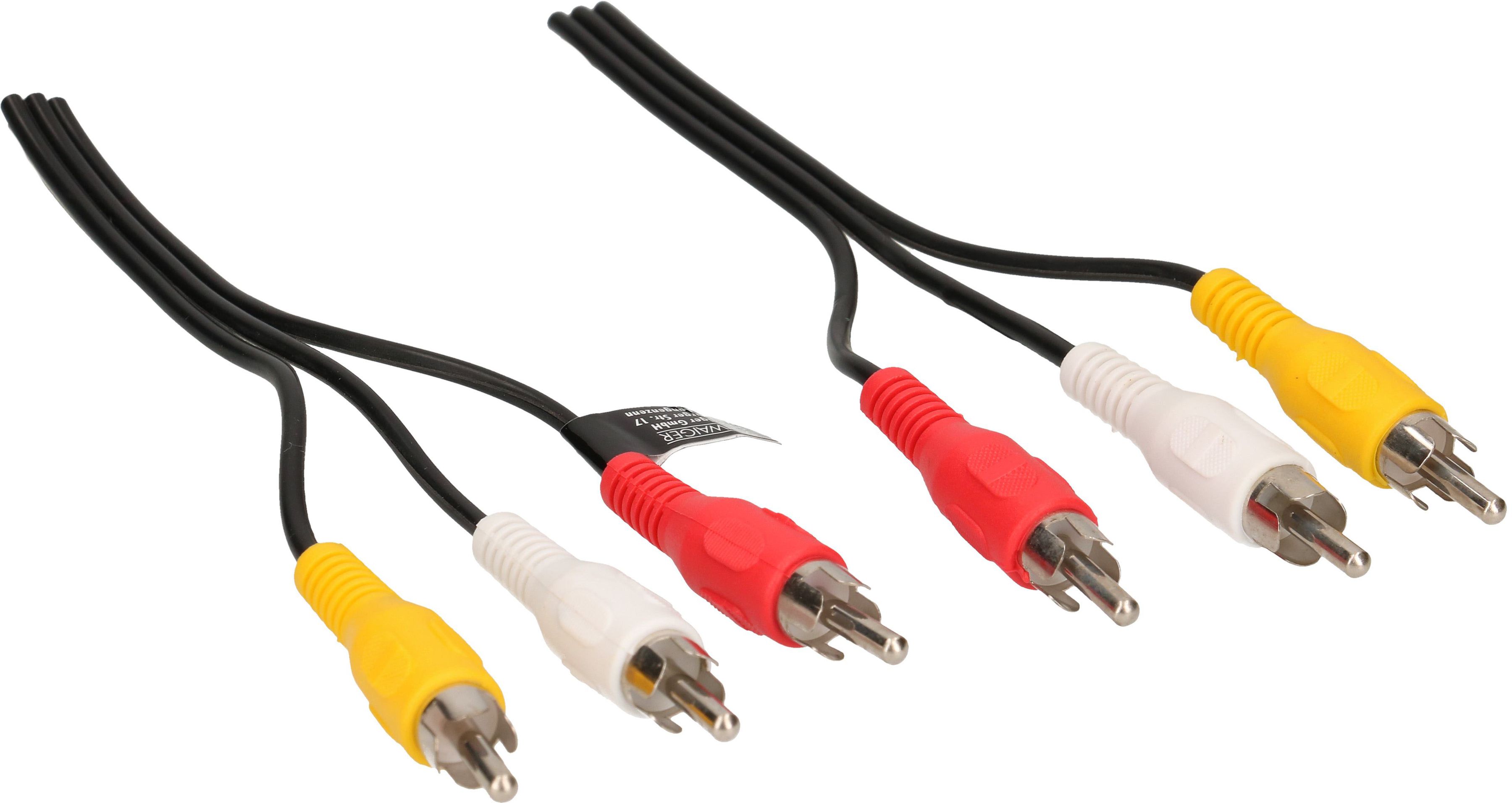 câble audio/vidéo RCA stéréo 5m noir