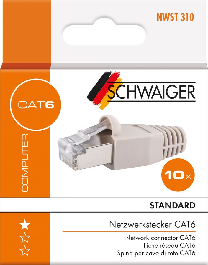 Fiche réseau Cat. 6 RJ45 10 pcs.