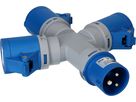 distributeur en étoile 1x CEE16 fiche 3x CEE16 prises 230V IP44