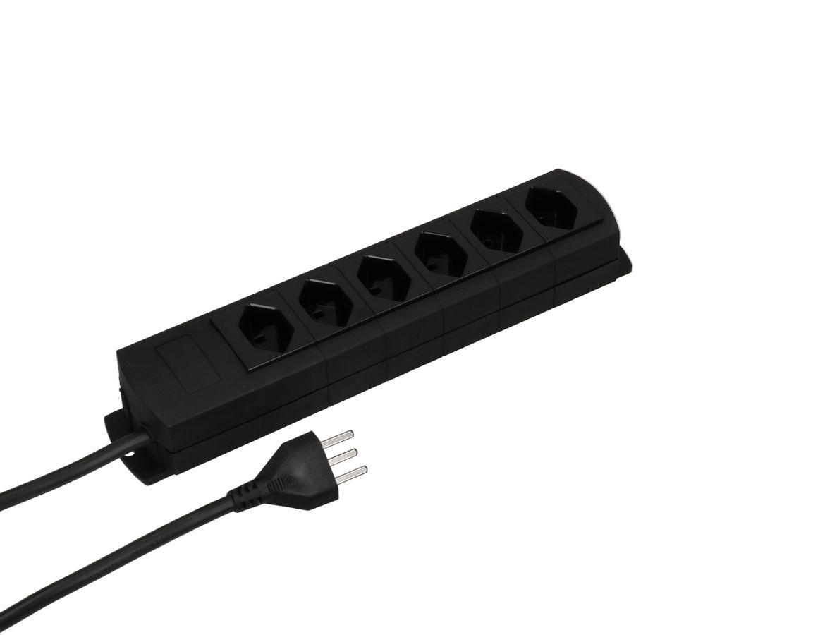 multiprise Prime Line 6x type 23 noir 5m