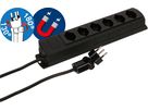 multiprise Prime Line 6x type 13 noir aimant 3m clip-clap