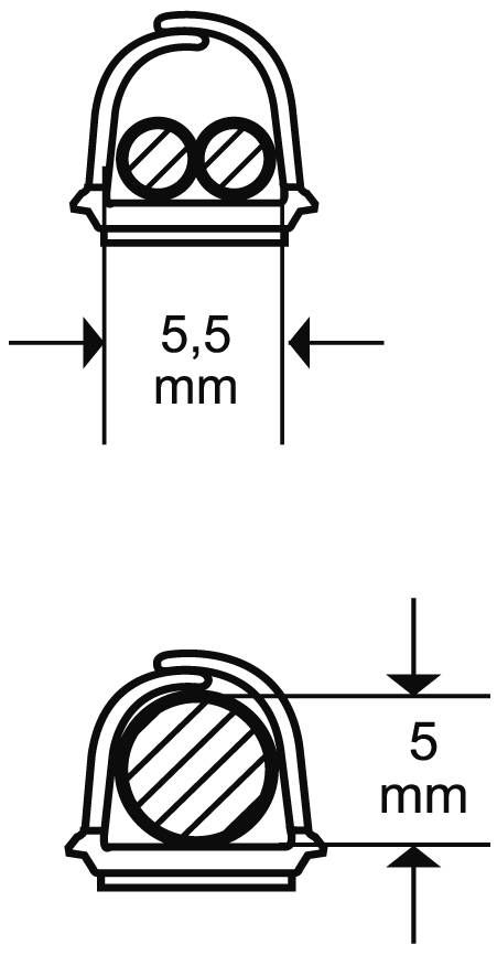 Goulotte 5mm blanc auto-adhésif 1m 4 pcs.