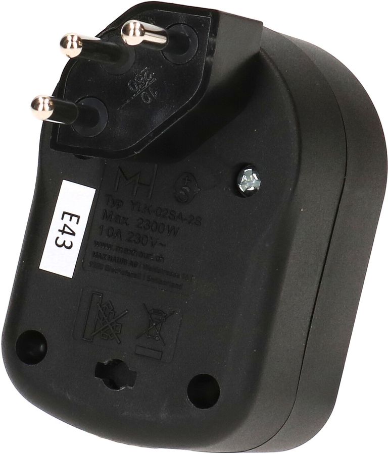 Abzweigstecker ADAPT 2x Typ 13 schwarz drehbar Green+Fair