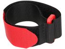 Sangle velcro avec oeillet plastique 25x300mm rouge/noir