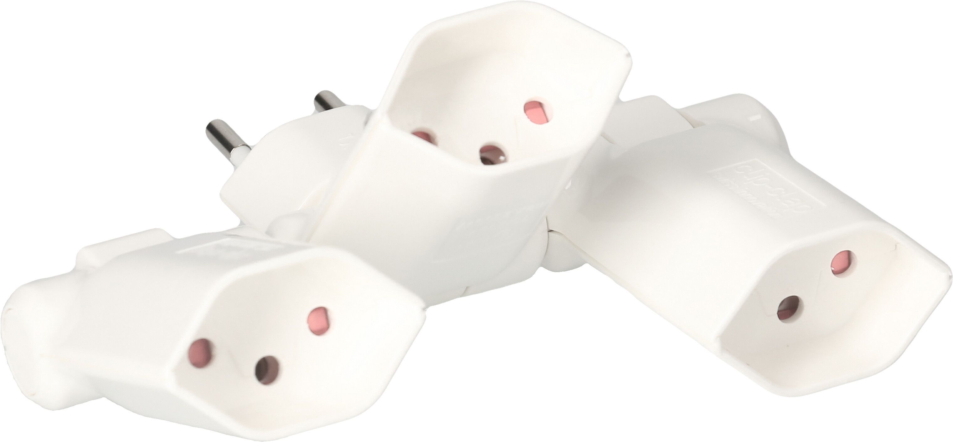 multi adaptateur clip-clap 3x type 13 3 pôles blanc BS
