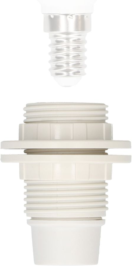 douille E14 à vis avec 2 anneaux M10x1 blanc